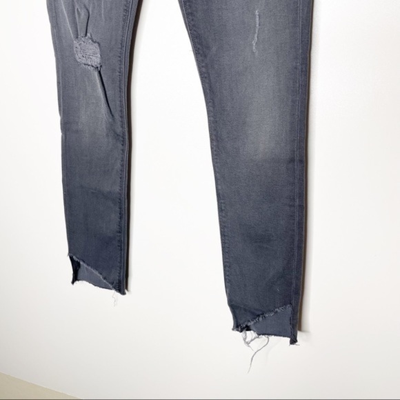 Hudson Krista Ankle Super Skinny Jeans Gray Distressed Step Hem Women’s 25 - Picture 3 of 7